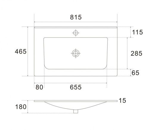 Раковина керамическая Art&Max керамические раковины AM7117-80 80х50 накладная цвет белый - фото 2