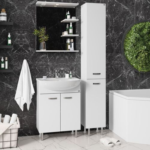 Тумба под раковину Onika Коралл 106149 60х30 напольная цвет белый - фото 4