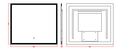 Зеркало с подсветкой Boheme 544-080 80х70 - фото 2
