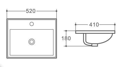 Раковина керамическая Art&Max AM6230 50х40 полувстраиваемая цвет белый - фото 2