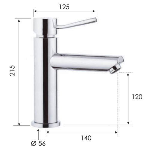 Смеситель для раковины Remer Minimal N11A на столешницу хром - фото 2