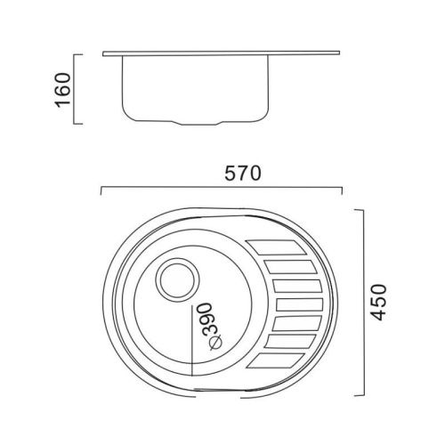 Кухонная мойка Haiba HBS4557-06 55х45 цвет нержавеющая сталь поверхность матовая - фото 3