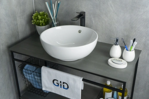 Раковина керамическая Gid Esfera 51103 40х40 накладная цвет белый без отверстий под смеситель - фото 4