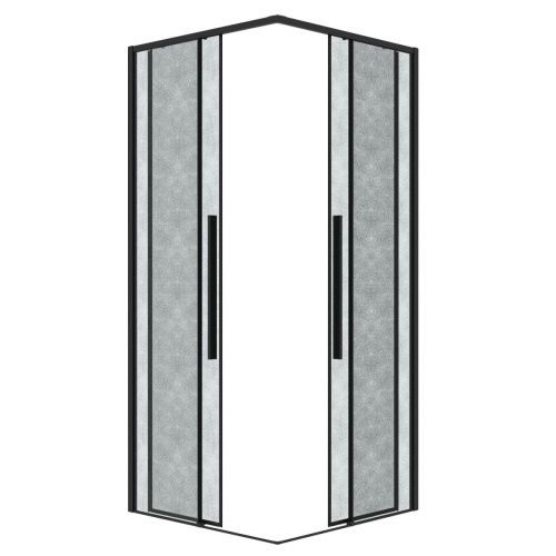 Душевая дверь Grossman Galaxy 1/2.K33.01.11.21.02 110х195 стекло текстурное профиль черный - фото 2