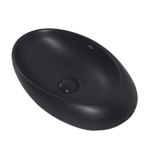 Раковина из сантехнического фаянса Abber BEQUEM AC2107MB 50х30 накладная цвет черный без отверстий под смеситель - фото 4