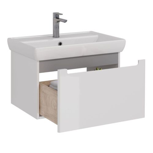 Тумба под раковину LeMark Buno mini LM05BM70T 60х40 подвесная цвет белый - фото 2