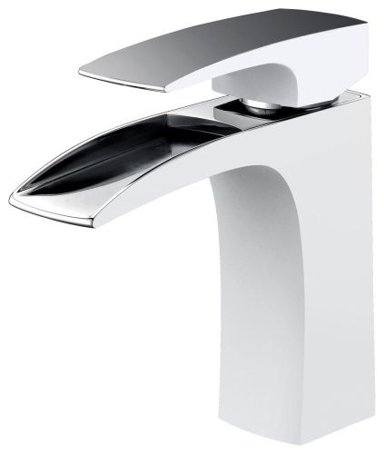 Смеситель AltroBagno Cascata AltroBagnoCascata0111BiCr на раковину белый/хром - фото 3