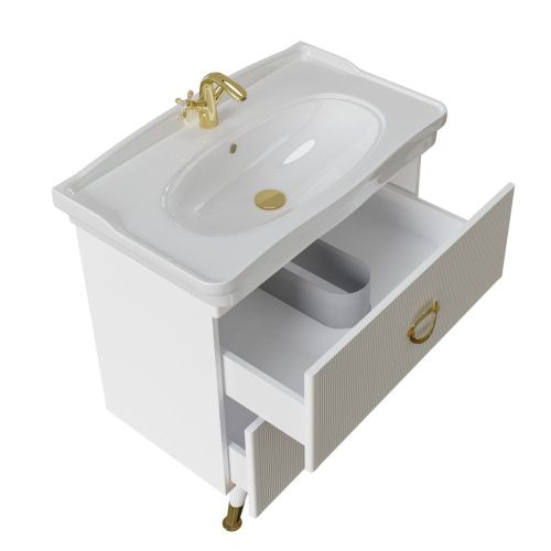 Раковина из сантехнического фаянса Kirovit Модерн 30588 90х50 встраиваемая цвет белый - фото 5