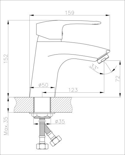 Смеситель Rossinka T T40-11 на раковину хром - фото 2