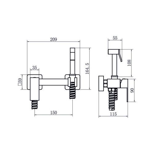 Гигиенический душ со смесителем Fashun A57504-17 серый - фото 3