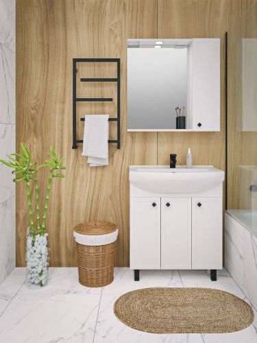 Зеркало-шкаф Runo Римини 00-00001257 80х80 подвесной цвет белый - фото 3