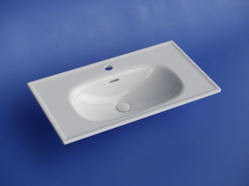 Раковина из сантехнического фарфора Ceramica Nova SABO CN13002 80х50 накладная цвет белый 1 отверстие под смеситель - фото 2