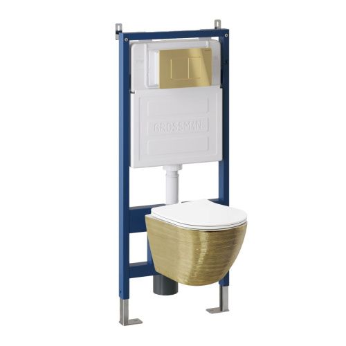 Инсталляция + кнопка смыва + унитаз Grossman Classic 97.4455GWS.04.30M - фото 2