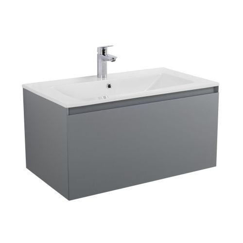 Тумба под раковину Art&Max Latina AM-Latina-800-1C-SO-GM 80х50 подвесная цвет серый - фото 5