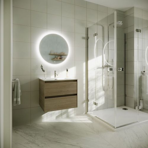 Тумба под раковину Sancos Cento CN60KE 60х50 подвесная цвет коричневый - фото 3