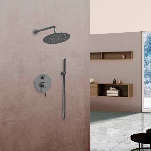 Душевая система Vincea Desire VSFW-1D1GM встраиваемая в стену цвет вороненая сталь