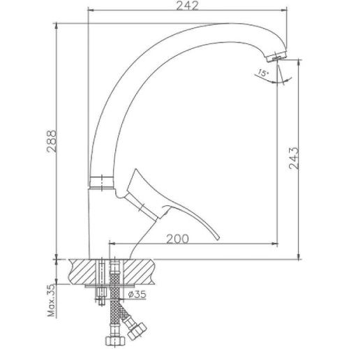Смеситель для кухни Haiba HB01-1 HB4101-1 на мойку хром - фото 2