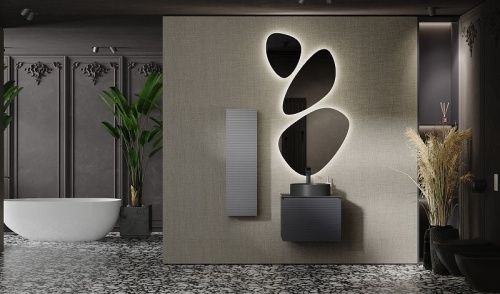 Тумба под раковину Jorno STONE Stn.01.60/P/A/JR 50х40 подвесная цвет черный - фото 4