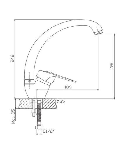 Смеситель для кухни Cron CN4104 на мойку хром - фото 3