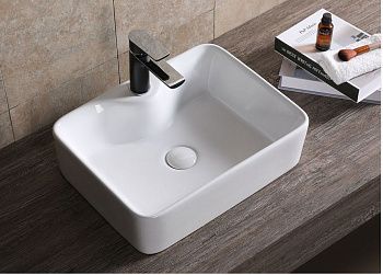 Раковина из сантехнического фарфора Cerutti SPA CR7051 50х40 накладная цвет белый без отверстий под смеситель