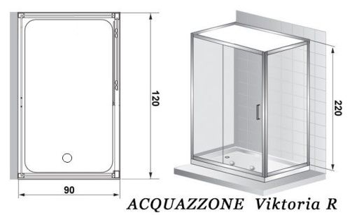 Душевая кабина Acquazzone Viktoria 120SL-R с паром 120х90 прямоугольная с крышей ориентация правая - фото 3