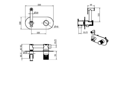 Гигиенический душ Boheme Stick 127-CB.4 медь - фото 2