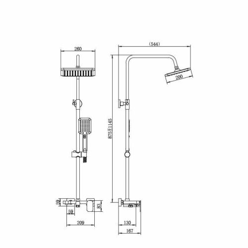 Душевая стойка Fashun A52424-7 настенная цвет черный - фото 3