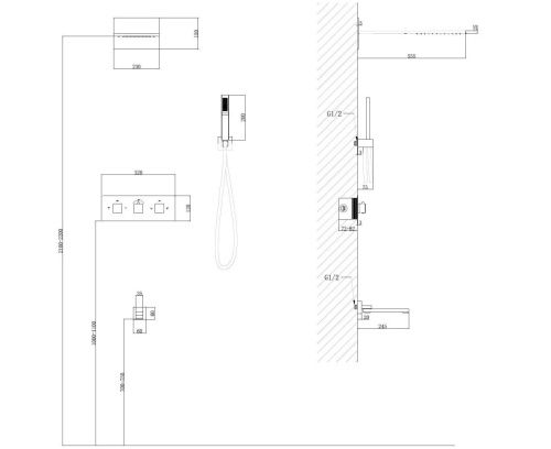 Душевая система Abber AF8253 встраиваемая в стену цвет хром с термостатом - фото 3