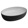Раковина керамическая GSG Ceramic Design Easy EALAVOV55BI000/003 60х40 накладная цвет белый/черный без отверстий под смеситель