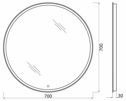 Зеркало с подсветкой BelBagno SPC-RNG-700-LED-TCH 70х70 подвесное - фото 5