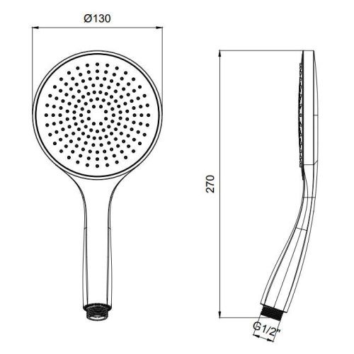 Душевая лейка Almar E082116.NB цвет никель - фото 2