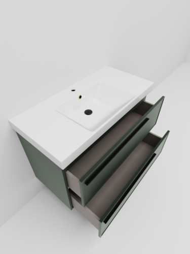 Тумба с раковиной La Fenice Elba TWIN NFNC-01-ELB-G-100-2-3-100 100х50 подвесная цвет серый - фото 4