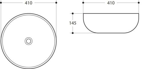 Раковина керамическая Art&Max AM-109-MB 40х40 накладная цвет черный - фото 2