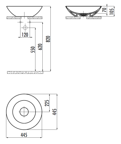 Раковина из сантехнического фарфора Creavit Foglia FG145-00CB00E-0000 40х40 накладная цвет белый - фото 2