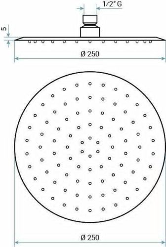 Верхний душ Emmevi C06650INmm250 никель - фото 2