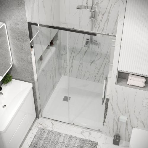 Душевая дверь Grossman Cosmo 100.K33.02.130.10.00 130х195 стекло прозрачное профиль хром - фото 5