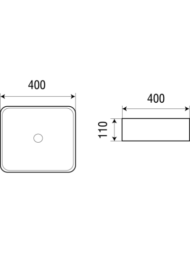 Раковина из сантехнического фаянса WeltWasser WW SK 10000003844 40х40 подвесная цвет белый без отверстий под смеситель - фото 2