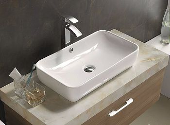 Раковина керамическая Art&Max AM-7090-B 60х30 накладная цвет белый