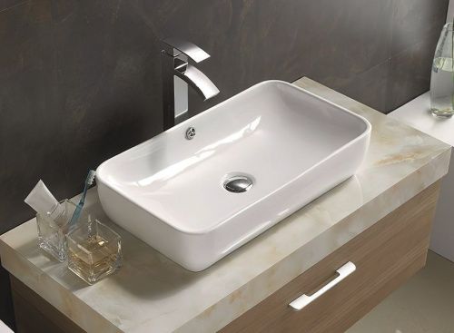 Раковина керамическая Art&Max AM-7090-B 60х30 накладная цвет белый