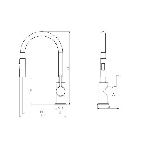 Смеситель для кухни Tokito AISAI TOK-AIS-1016 на мойку хром - фото 4