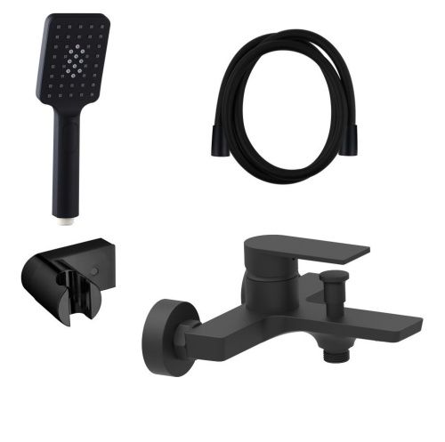 Смеситель для ванны AQG Alpha 01ALP416NG настенный черный