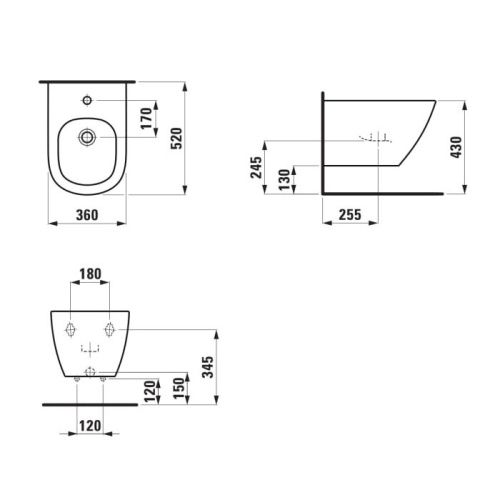 Биде подвесное Laufen LUA 8.3008.1.000.302.1 цвет белый - фото 2