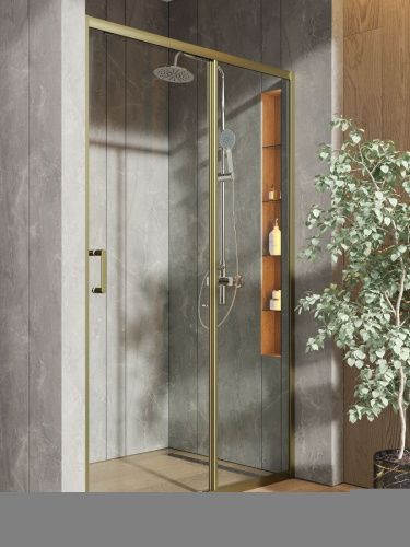 Душевая дверь Orange E02-120TGY 120х190 стекло прозрачное профиль золото - фото 4