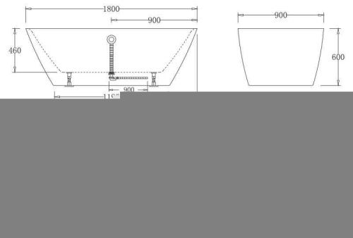 Ванна акриловая BelBagno BB68-1800 180х90 отдельностоящая овальная с ножками - фото 2