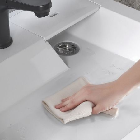 Раковина из искуственного мрамора Reflexion Tetra RF6050TE 50x60 над стиральной машиной цвет белый 1 отверстие под смеситель