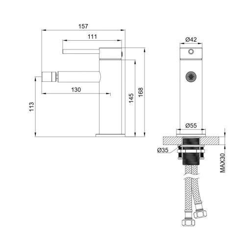 Смеситель Wonzon & Woghand STICK WW-88339017-MW на биде белый - фото 2