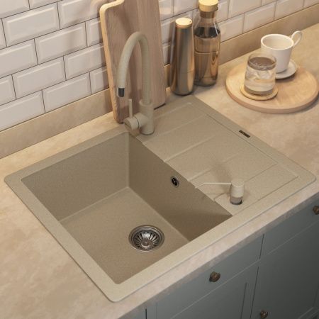 Кухонная мойка Uperwood Quartz Premium UPD-03 3910202109 65х50 цвет бежевый поверхность матовая