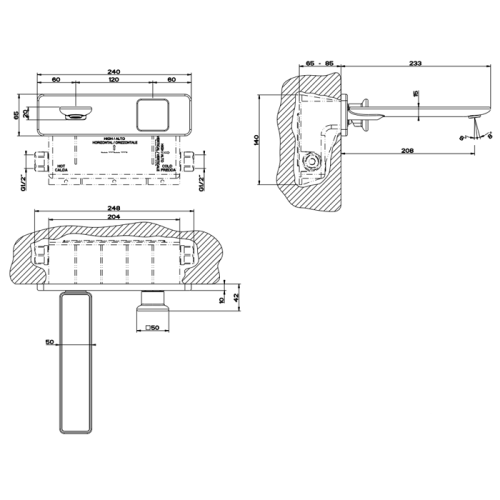 Внутренняя часть встраиваемого смесителя для раковины/биде Gessi 20497#031 - фото 2