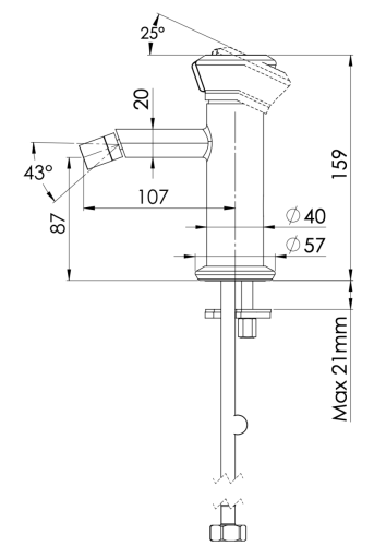 Смеситель Remer Element ET22 на биде хром - фото 2
