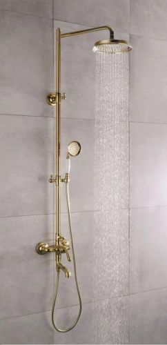 Душевая стойка Rose R0236E настенная цвет золото - фото 4